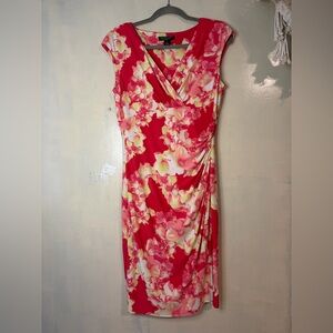 Lauren Ralph Lauren faux wrap floral career dress size 10
